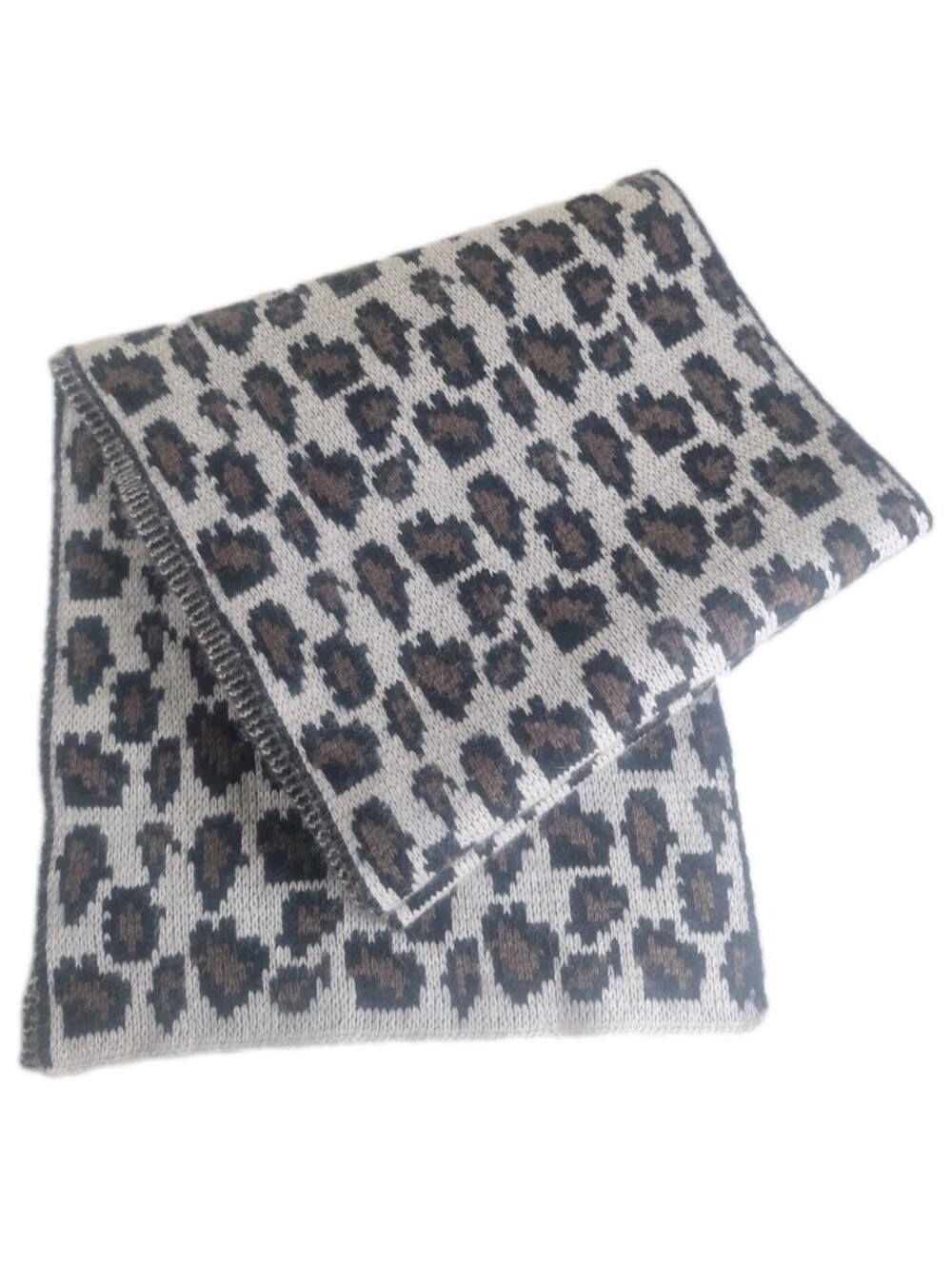 Holt Renfrew Wool Blend Cheetah Print Scarf 10"x75"